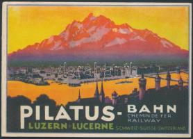 cca 1930 Pilatus Bahn, Svájc. színes reklámfüzet / Pilatus Railway picture guide