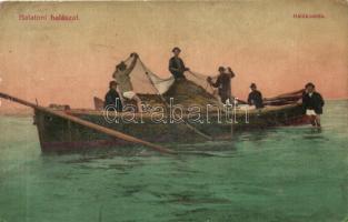 Balatoni halászat, hálókivetés (ázott / wet damage)