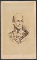 cca 1840 József nádor(1776-1847), keményhátú kép, 10x6 cm / cca 1840 Archduke Joseph, Palatine of Hungary, 10x6 cm