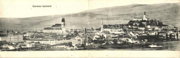 Nyitra, Nitra; panoráma képeslap / panorama card