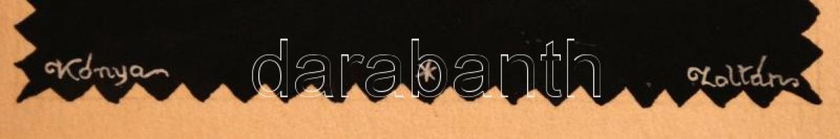 Kónya Zoltán (1891-?): Ex libris terv, vegyes technika, papír, jelzett, 14×10 cm