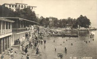 Lovran, Laurana; strand, fürdőzők / beach, bathing people