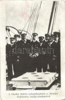 Horthy Miklós sorhajókapitány a Novara fedélzetén a hajó tisztikarával / Captain Horthy on the deck of Novara with his officers (r)