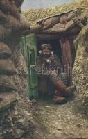 &#039;Der europaische Krieg 1914-15, Nr. 107: Am Telephon im Schützengraben&#039; / The European war 1914-15, No. 107: soldier on the Telephon in the Trench, World War I