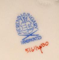 Herendi Viktória mintás süteményes tányér kézzel festett, hibátlan, jelzett, d: 16,5 cm