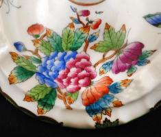 Herendi Viktória mintás gyertyatartó (kettes), kézzel festett, restaurált, jelzett, m:17 cm