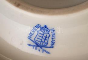 Herendi Viktória mintás gyertyatartó (kettes), kézzel festett, restaurált, jelzett, m:17 cm