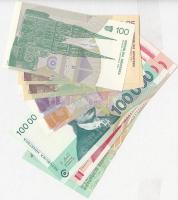 Horvátország 1991. 1D + 5D + 10D + 25D (2x) + 100D + 1993. 50.000D (2x) + 100.000D (2x) T:I,I-
Croa...