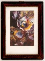 Körtvélyessy Magdolna (1919-2007): Virágszirmok. Olaj, karton, jelzés nélkül, üvegezett keretben 15×10 cm