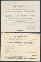 cca 1930 Magyarországi Turista Egyesület 4 db nyomtatvány és felhívás