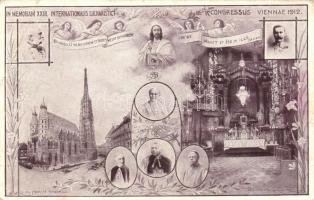 1912 In Memoriam XXIII. Internationalis Eucharistici Congressus Viennae / XXIII. Eucharistic Congress in Wien, papal legate, Franz Joseph, Archduke Franz Ferdinand of Austria, Pope Pius X (EB)