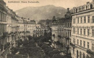 Karlovy Vary, Karlsbad; Obere Parkstrasse / street, synagogue (EK)