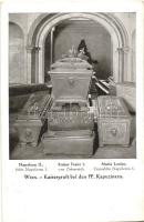 Wien, Kaisergruft bei den PP. Kapuzinern, Sarg der Kaiserin Elisabeth, Kaiser Franz Josef I, Kronprinz Rudolf / Austrian royal caskets in Vienna