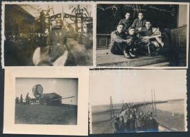1938-1939 Bevonulás Losoncra, hazatérés Kárpátaljáról, 4 db különböző katonai fotó, 6x9 cm