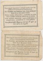 1849. 15kr + 30kr "Kossuth bankó" T:III,III-