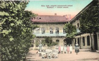 Rozsnyó, Roznava; Római Katolikus püspöki leánynevelő intézet udvara / courtyard of the roman chatolic girl's school (EK)