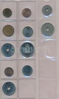 Vegyes magyar és külföldi fémpénz gyűjtemény 21db berakólapon, közte Libanon, Törökország, Svédorszá...