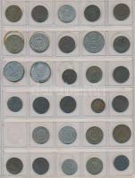 Vegyes magyar és külföldi fémpénz gyűjtemény 21db berakólapon, közte Libanon, Törökország, Svédorszá...