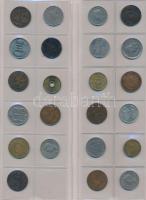Vegyes magyar és külföldi fémpénz gyűjtemény 21db berakólapon, közte Libanon, Törökország, Svédorszá...