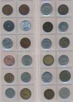 Vegyes magyar és külföldi fémpénz gyűjtemény 21db berakólapon, közte Libanon, Törökország, Svédorszá...