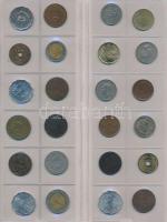 Vegyes magyar és külföldi fémpénz gyűjtemény 21db berakólapon, közte Libanon, Törökország, Svédorszá...