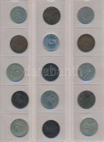 Vegyes magyar és külföldi fémpénz gyűjtemény 21db berakólapon, közte Libanon, Törökország, Svédorszá...