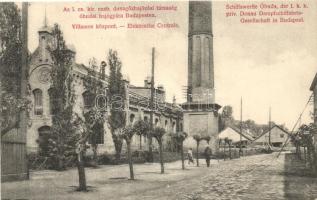 Budapest III. Óbuda, az I. cs. kir. szab. dunagőzhajózási társaság hajógyára, villamos központ