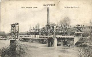 Budapest III. Óbuda, hajógyár, híd (EK)
