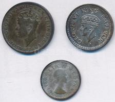 Vegyes: Dél-Afrika 1955. 3c Ag + India 1944. 1/4R Ag + Kelet-Afrika 1943. 50c Ag T:2,2-,3 patina
Mi...