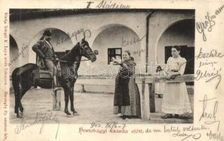 Hortobágy, csárda előtt, folklór; kiadja Telegdy K. Lajos utóda, Haranghy Gy. amateur felvétele