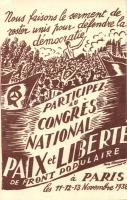 1938 Participez au Congres National Paix et Liberte de Front Populaire, Paris / French Anti-Fascist propaganda s: Frans Masereel