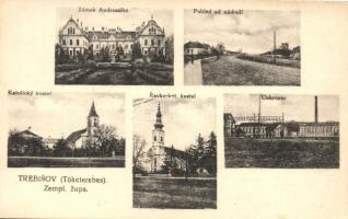 Tőketerebes, Trebisov; Cukorgyár, Andrássy kastély, vasútállomás / sugar factory, castle, railway station (EB)