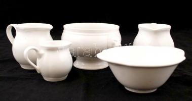 Villeroy & Boch fehér mázas teás csészealjak, tálkák, kis kiöntők, jelzettek hibátlanok, összese...