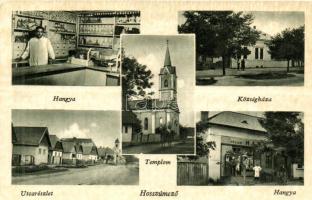 Hosszúmező, Campulung la Tisa; Hangya üzlet és belseje, utca, községháza / shop with interior, street, town hall  (EK)