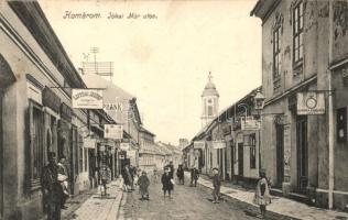 Komárom, Komárno; Jókai Mór utca, Lipthai József, Bartha Ferenc, Madottó, Sípos Ferenc, Pápay Mihály üzletei, Lilabolt / street, shops (EK)