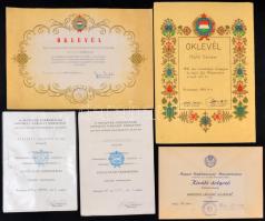 10db  vegyes szocialista kitüntetést adományozó okirat, kitüntető oklevél, igazolvány