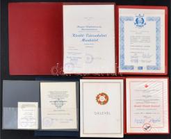 10db  vegyes szocialista kitüntetést adományozó okirat, kitüntető oklevél