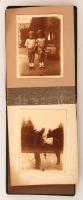 1914-1917 Családi fotóalbum, sok, gyerekeket ábrázoló érdekes képpel, 39 db fotó, 14x9 cm