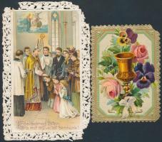 cca 1913 2 db csipkés szélű litho szentkép, sérülésekkel / 2 litho holy cards