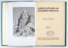 Zeitschrift des Deutschen und Österreichisen Alpenverein. 9 kötet a sorozatból 1909 - 1913, 1915,16,...