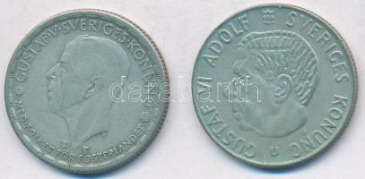 Svédország 1950TS 1Kr Ag "V. Gusztáv" + 1967U 1Kr Ag "VI. Gusztáv" T:2,2-
Swede...