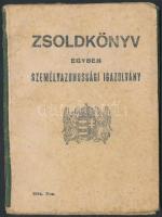 1944 Vecsés, Személyazonossági igazolványként is funkcionáló zsoldkönyv(M. Kir. Honvéd Repülő Kísérleti Intézet pecsétjével)