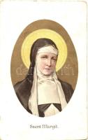 Szent Margit / Saint Margaret of Hungary, litho (non PC) (fa)