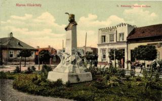 Marosvásárhely, Targu Mures; II. Rákóczi Ferenc szobra, Csonka Béla fényképész műterme, kiadja Révész Béla / statue, photo studio