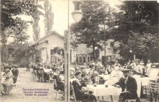 Gödöllő, Gizella fürdőtelep, Fürdő és gépház, vendéglő kerthelyisége