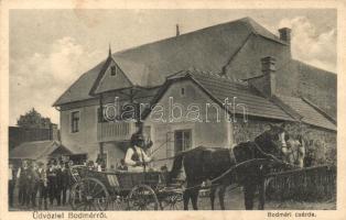 Bodmér, csárda, szekér, Freh Mátyás vegyeskereskedése