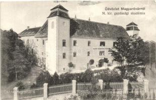 Mosonmagyaróvár, Magyaróvár; M. kir. gazdasági akadémia  (vágott / cut)
