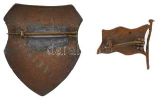 2db zománcozott iskolajelvény: "Zrínyi Ilona Gimnázium" (19x18mm) + "Leánygimnázium&q...