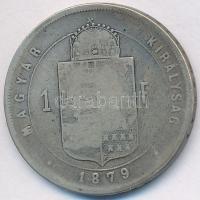 1879KB 1Ft Ag "Ferenc József / Középcímer" T:3 Adamo M15