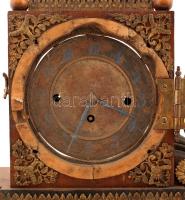 Antik kandallóóra, sérült, hiányos, nem működik, 40×32 cm